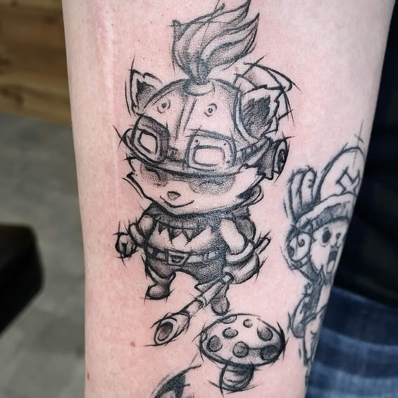 Tatuaż black and grey — Teemo