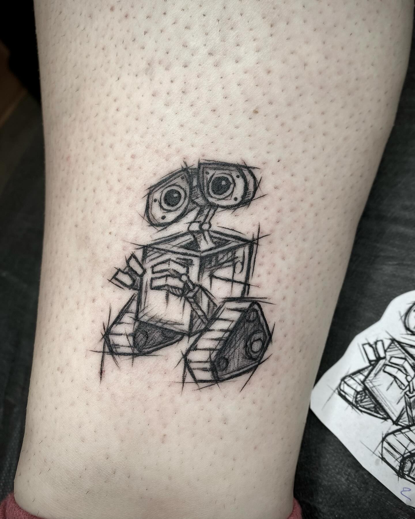 Tatuaż black and grey — WALL-E