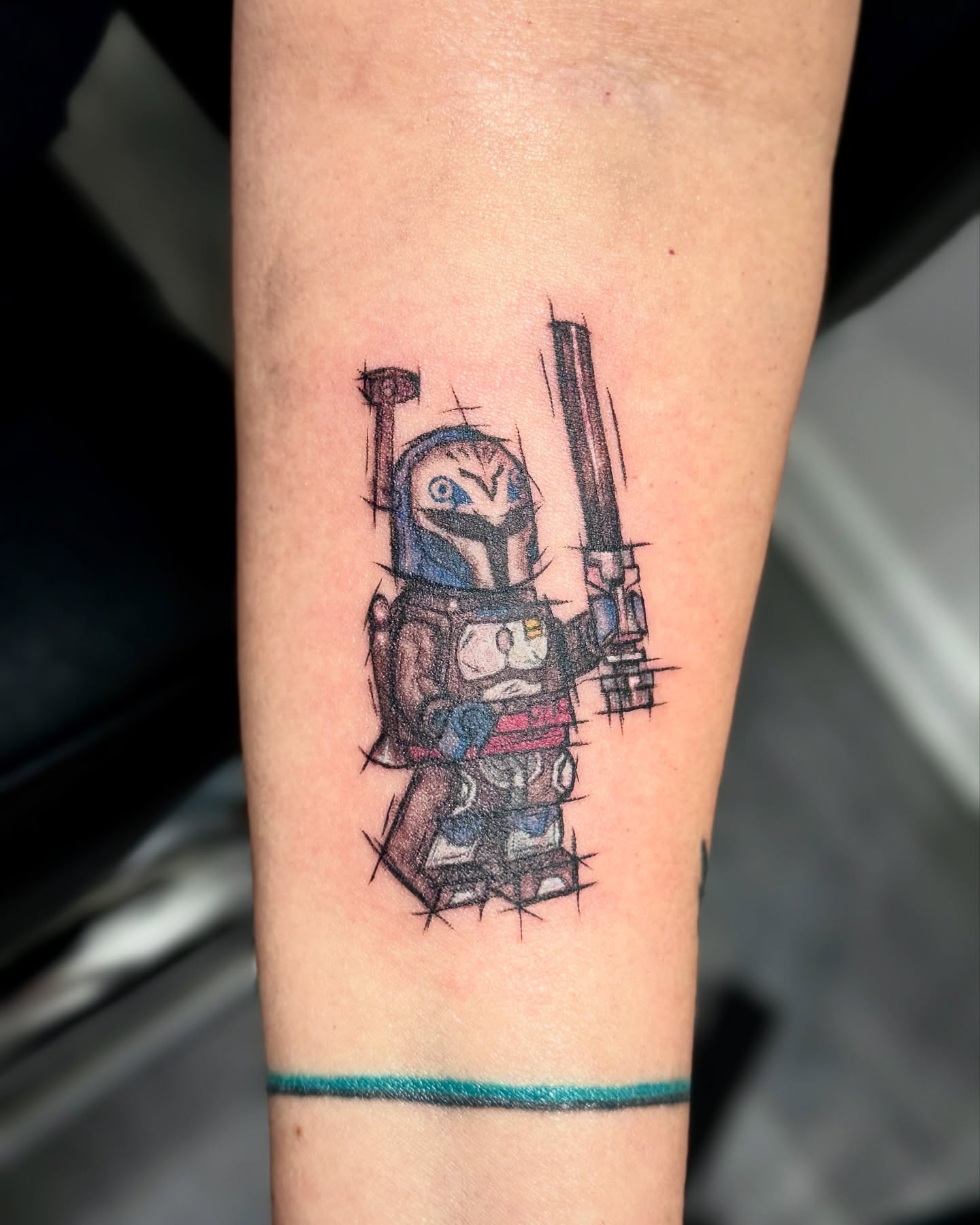 Tatuaż kolorowy — Lego Bo-Katan