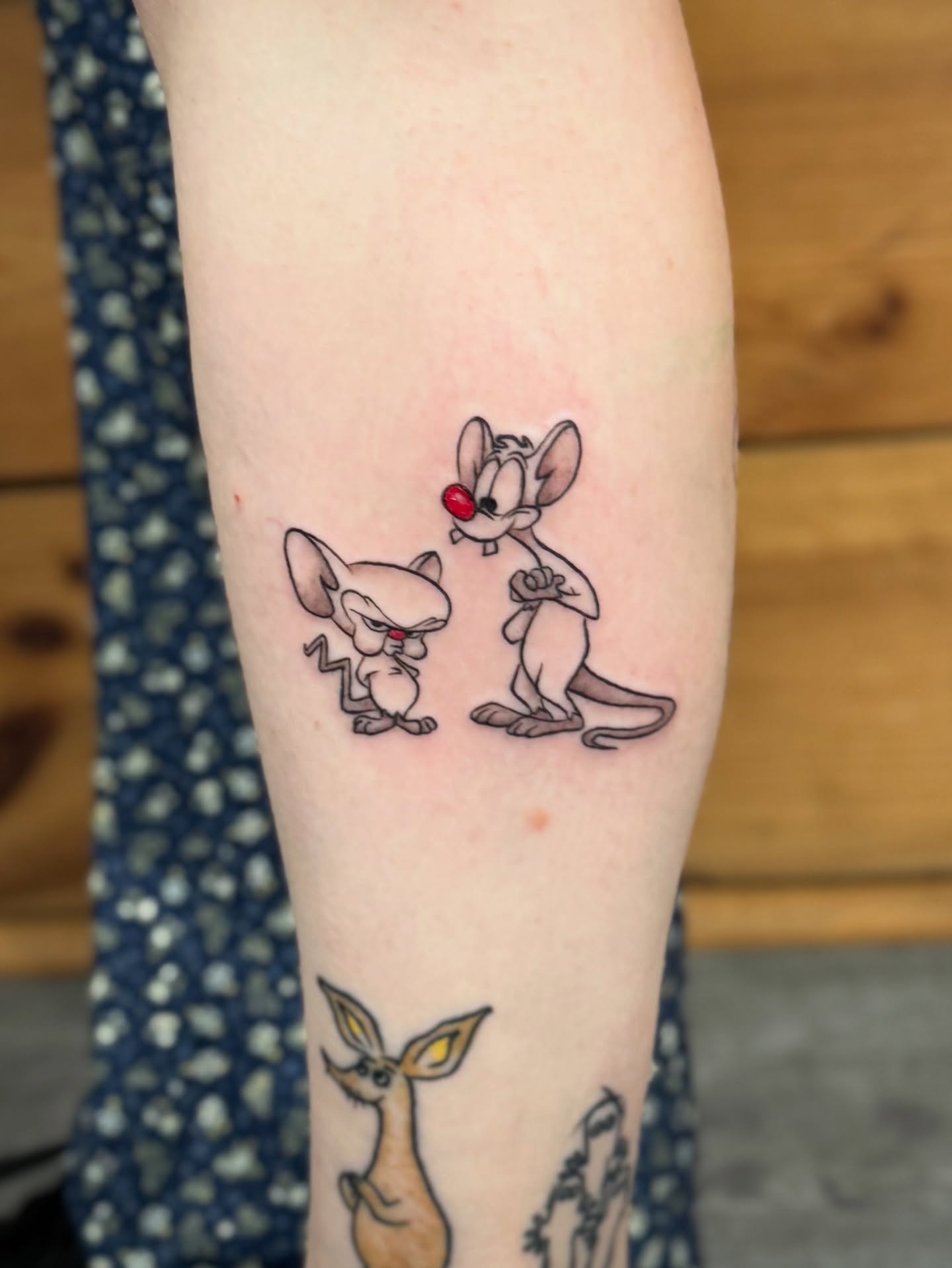 Tatuaż kolorowy — Pinky i Mózg