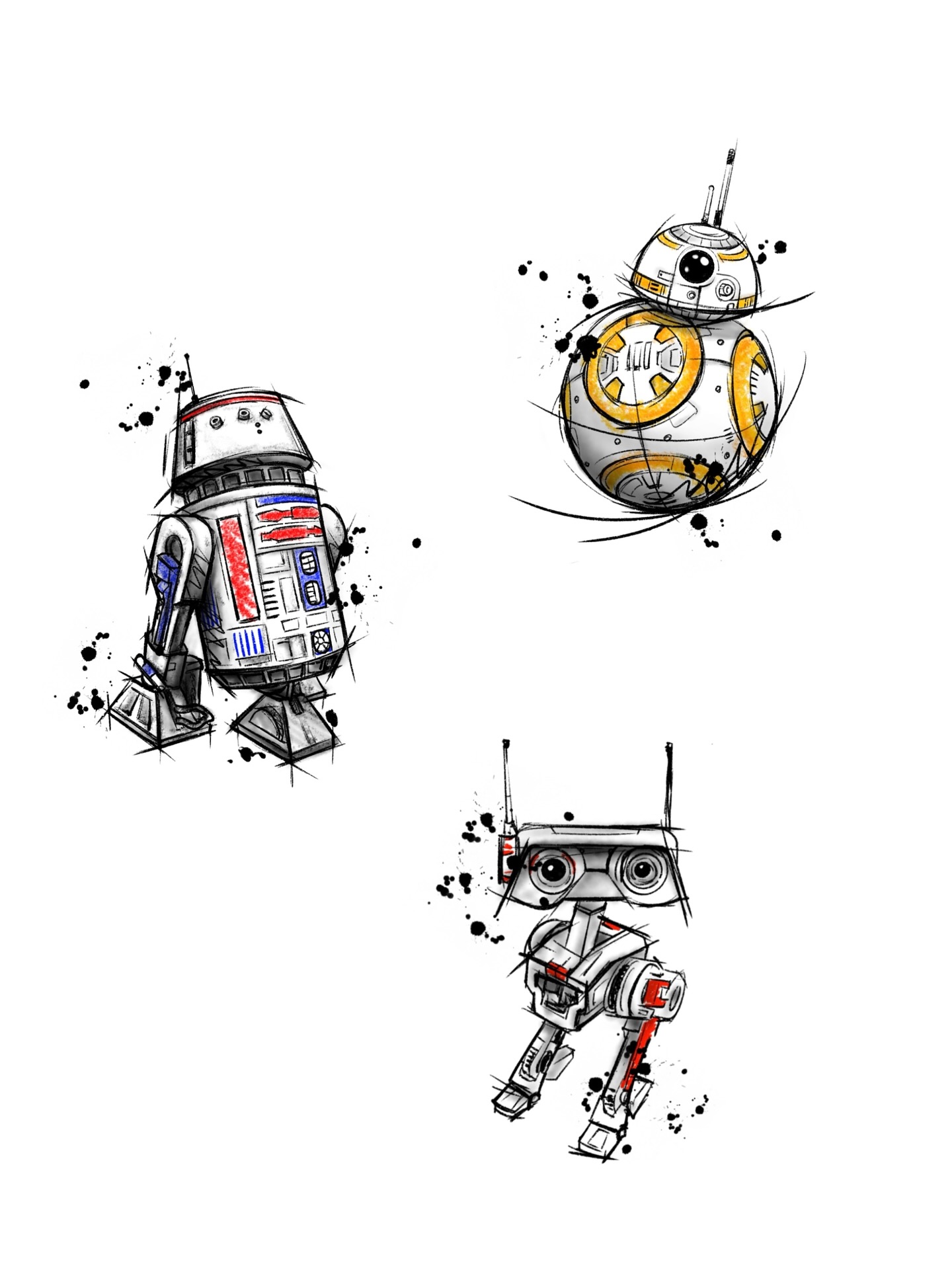 Wolny projekt tatuaż astrodroidy Star Wars — Warszawa Praga Południe