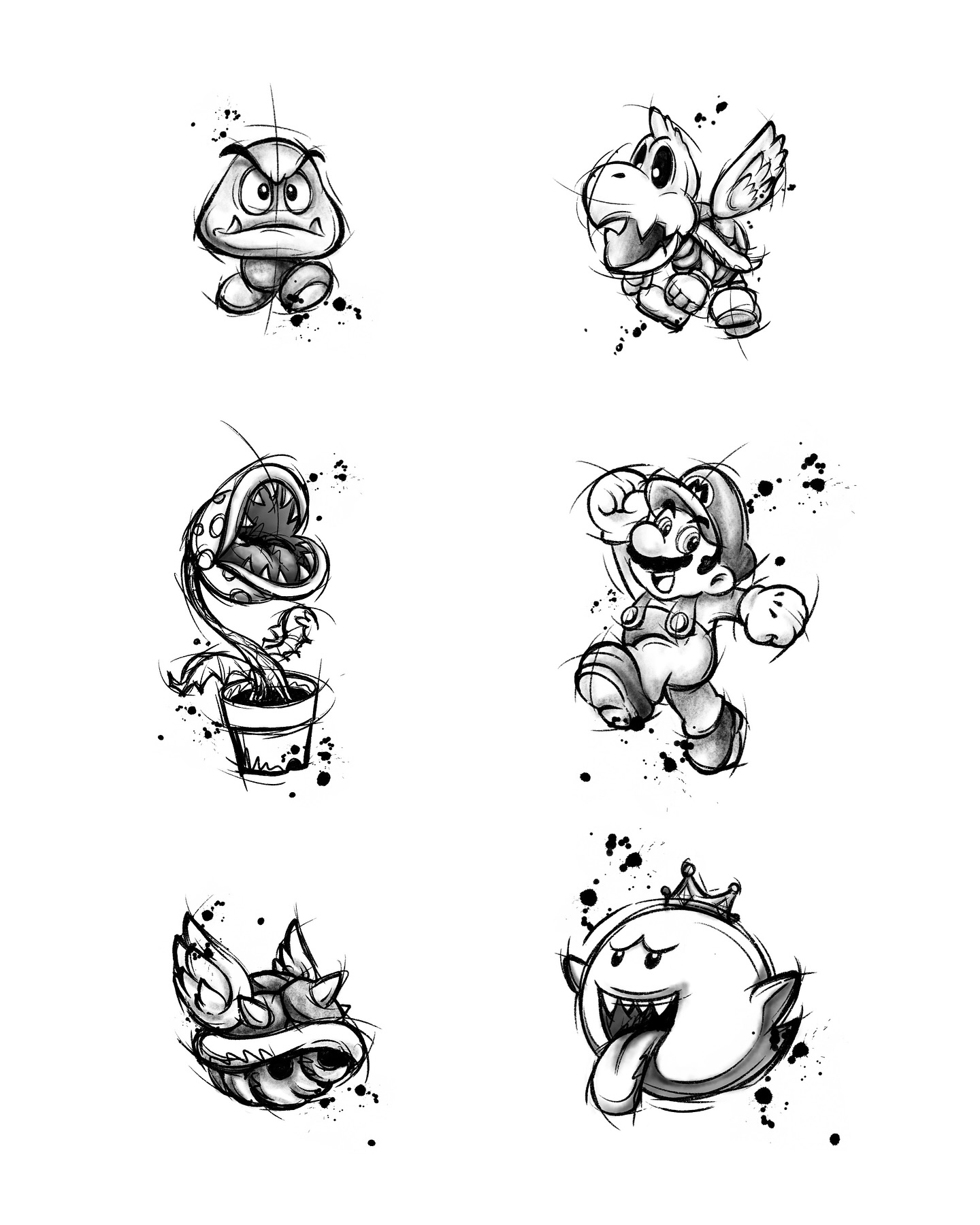 Wolny projekt tatuaż Super Mario — studio tatuażu Warszawa