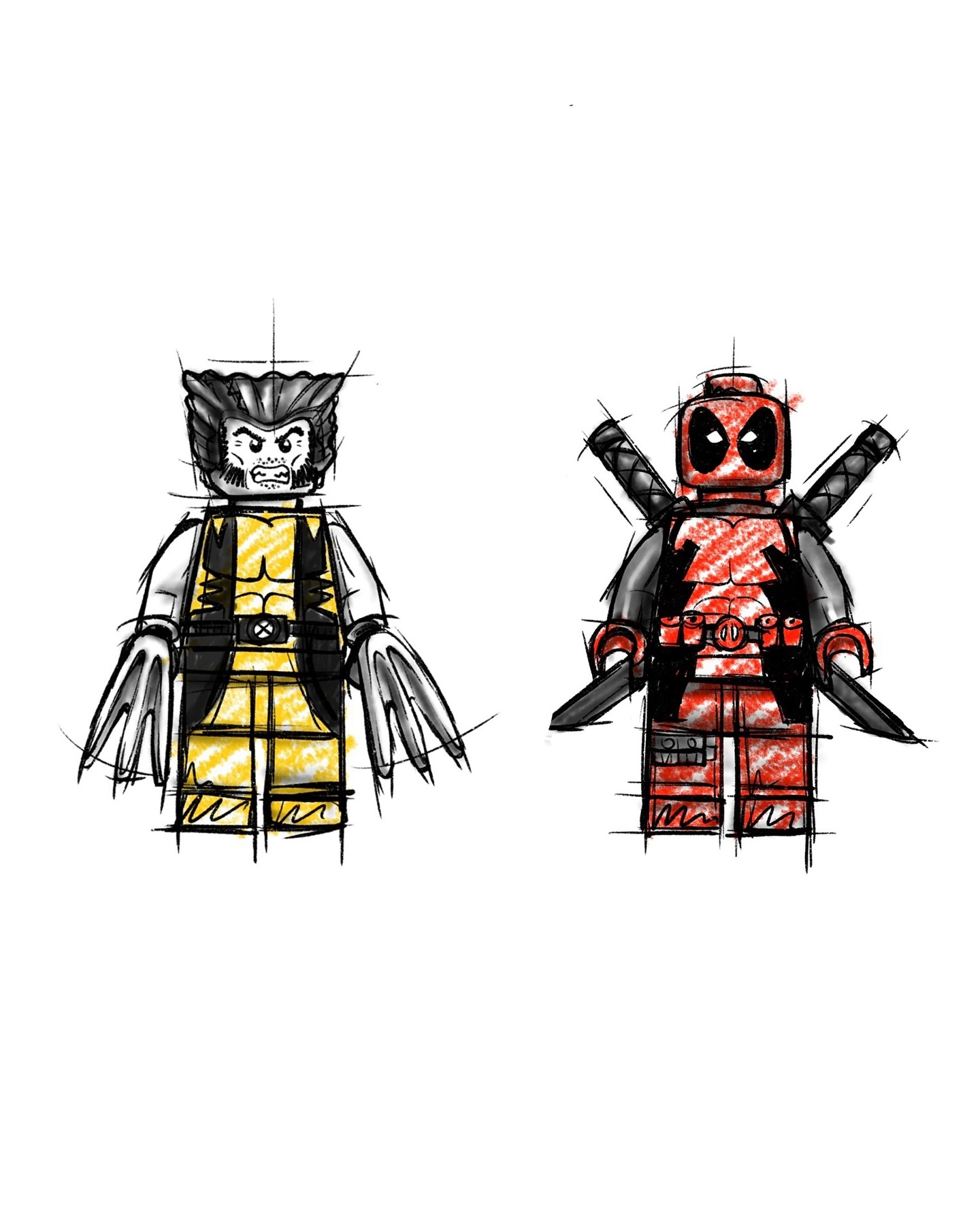 Wolny projekt tatuaż Wolverine i Deadpool — Warszawa Praga Południe